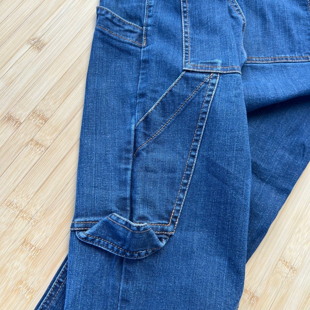 Y2K Prairie Underground Blue Organic Cotton Denim Cargo Jeans Size 28 Made USA - Picture 5 of 10